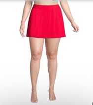 Lands End Tummy Control Swim Skirt Swim Bottoms Size 14 Red Solid Womens... - $33.66