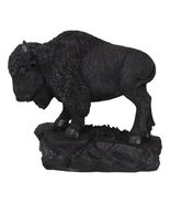 Large Southwestern Native American Bison Buffalo On Rock Rustic Statue 2... - $256.55 CAD