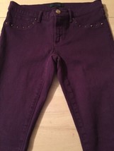 Juicy Couture Women&#39;s Jeans Purple Super Skinny Jeans Studded Size 27 X 32  - £22.70 GBP