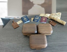 Handmade Wooden Mini Suitcase Jewelry Box Rustic Wood Suitcase Decor Vin... - $48.41 CAD