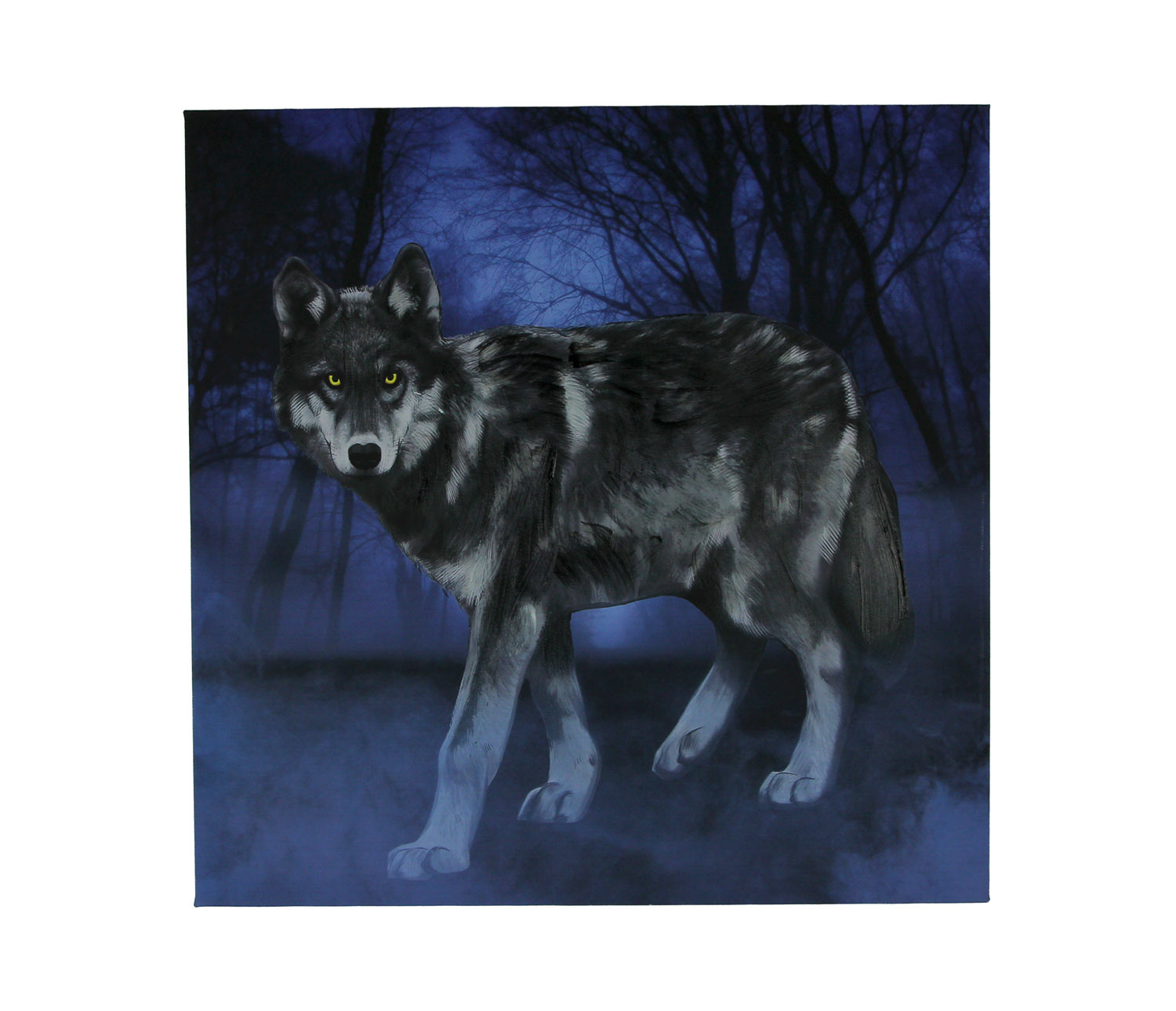 Primary image for Lone Wolf In the Blue Misty Moonlit Forest Canvas Print