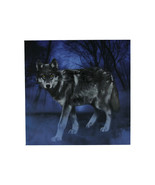 Lone Wolf In the Blue Misty Moonlit Forest Canvas Print - £22.06 GBP