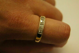 0.80Ct Princess Cut Diamond Men&#39;s Wedding Ring Band 14K Yellow Gold Finish - £81.60 GBP