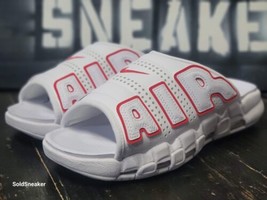 Nike Air More Uptempo Slide Sandals White Red Slide Sport FD9884-100 Men 13 - £63.54 GBP