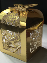 100pcs Butterfly Gift Box with ribbon,Laser Cut Candy Boxes for Wedding Birthday - £27.17 GBP