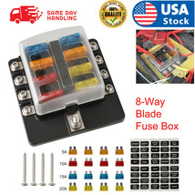 8 Way Car Boot Power Distribution 12~32V Blade Fuse Holder Box Block Pan... - £19.76 GBP