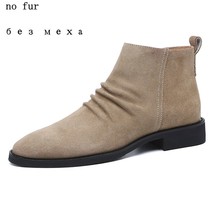 Boots Men Real Leather Pointed Zipper Retro Trend Men Ankle Boots High-top Non-s - £78.05 GBP