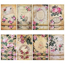 16 Sheets French Decoupage Paper Garden Floral Vintage Paper Flower Desi... - $17.09