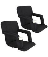 2 Pcs Black Stadium Seat Bleacher Chair Cushion - 5 Reclining Positions - £98.16 GBP
