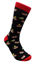 Hot Dogs &amp; Mustard FineFit Mens Fun Novelty Socks Black Sz 10-13 Dress F... - £9.82 GBP