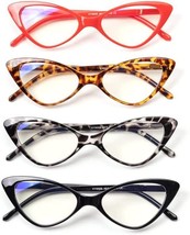 4 Pairs Reading Glasses for Women - Fashion Cat Eye Blue Light Blocking ... - $18.37