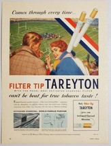 1955 Print Ad Tareyton Filter Cigarettes Couple in Stadium Watch Football Game - £12.25 GBP