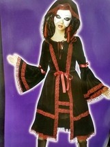 Girls Vintage Doll Costume Medium 8-10 Hooded Dress Doll Half Mask Gothi... - $23.71