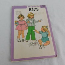 Simplicity 8375 Girls Pant Set Sewing Pattern Size 1/2 to 1 Uncut Vintage 1977 - $5.95