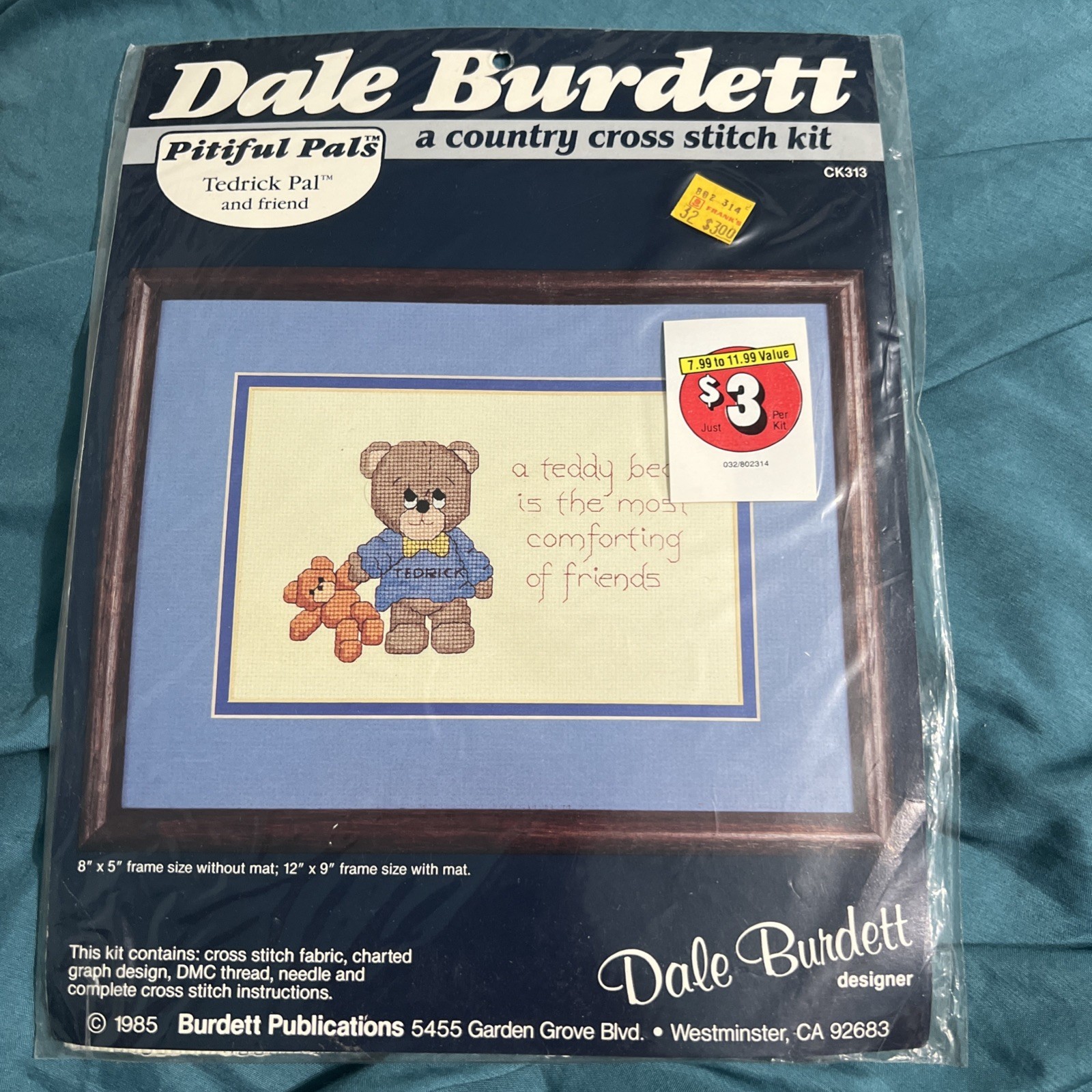 Dale Burdett Cross Stitch Kit Tedrick Pal 8&quot; x 5&quot; CK313 Pitiful Pals 198... - $15.83
