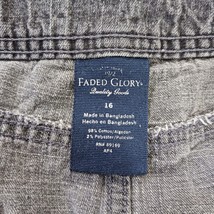 Faded Glory RN#89169 Women's Black Cotton Blend Denim Skirt Pockets Size 16 image 4