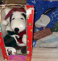 Peanuts Snoopy Santa Animated Motion Christmas Santa&#39;s Best Plush  &amp; FREE LOW $ - £27.77 GBP