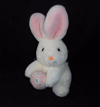 Vintage 1985 Love Land White Bunny Rabbit W/ Easter Egg Stuffed Animal Plush Toy - £22.42 GBP