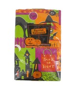 HALLOWEEN Vinyl Tablecloth  HAUNTED HALLOWEEN 70&quot; Round Seats 4 to 6 - £12.88 GBP