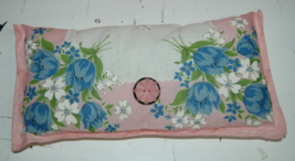 Vintage Handmade Decorative Throw Pillow Handkerchief 11x6 Floral Button... - $532.91 MXN