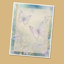 Butterflies  #01 - Lined Stationery Paper (25 Sheets)  8.5 x 11 Premium Paper - £9.41 GBP