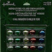 Miniature Glass Hallmark Ornaments Blue Red Gold Green White - $11.88