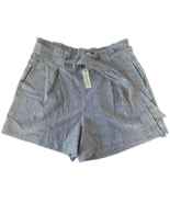 Max Studio Women&#39;s Paperbag Mini Shorts w/ Belt Striped Dotted Print Size L - $22.76