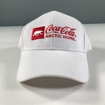 Coca-Cola NASCAR Hat White Red Logo Arctic Home Polar Bear Curved Brim - £14.53 GBP