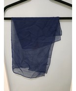 Vintage Sheer Navy Blue Square Scarf Lightweight Chiffon Style 20&quot;x20&quot; C... - $6.79
