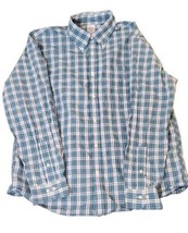 Brooks Brothers Dress Shirt Men Sz L Large Blue Green Business Office Ca... - $21.95