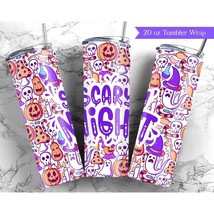 Halloween 20oz Skinny Tumbler Sublimation Design Png, Halloween Tumbler Wrap - £2.36 GBP