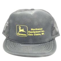 Vintage John Deere Eau Claire Wisconsin Mesh Black Hat Northwest Equipme... - $24.75