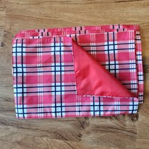 Plaid Placemats, set of 4, Polyester, Red White Blue Reversible, July 4th image 2