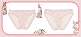S  Shell Blush Pink Victorias Secret FULL Back Floral Lace Keyhole Bikini Panty - £9.80 GBP