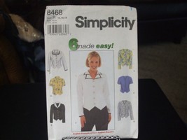 Simplicity 8468 Misses Blouse Pattern - Size 14/16/18 Bust 36 to 40 - $6.80