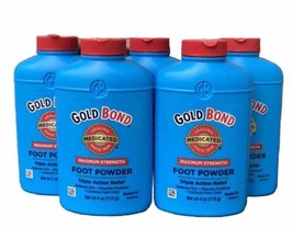 Gold Bond Foot Powder Medicated Max Strength 4oz w/ TALC TALCO Original Lot of 5 - £29.38 GBP