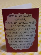 Set Of 6 Love Note Any Occasion Greeting Cards 2036C Wife Friend Lover Marriage - £8.44 GBP