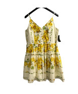 Taylor Dress Womens 16 Yellow Floral Tiered Mini A Line Retro Cottagecor... - $50.81 CAD