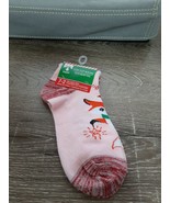 Christmas House Girls Christmas Fox Socks. Fits shoe size 7-2 New Low cut - $9.85