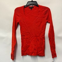 INC Womens S Cadmium Red V Neck Fitted Long Sleeve Sweater NWT CP13 - £22.70 GBP