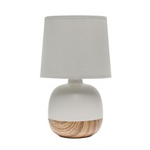 Simple Designs LT2078-LWG Petite Mid Century Table Lamp, Light Wood and ... - $46.99