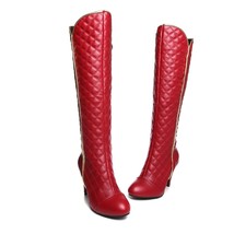 Designers Knee High Boots Women Fashion Zipper PU Leather Women&#39;s High Boots Win - £62.55 GBP