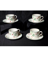 Vintage INTERNATIONAL 8 Piece Cup &amp; Saucer STRAWBERRY FAIR - Set Of 4 Each - $41.13 CAD