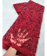 Tulle French Lace Beaded  Fabric Net Applique Women Luxurious Style Brid... - $208.51 CAD