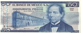 Mexico P67b, 50 Pesos, Juarez / Zapoteca Indian Wind goddess, 1979  UNC - £2.98 GBP