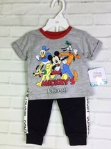 Disney Baby Boys 0-3 Months Mickey Mouse &amp; Friends 2pc Set Outfit Shirt ... - £13.59 GBP