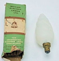 Vintage British Electric Lamps Ltd Twisted Olive Light Bulb w/Orig Box 60W UK  - £38.13 GBP