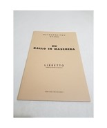 Un Ballo In Maschera Metropolitan Opera Libretto 1957 Giuseppe Verdi Sch... - $14.98