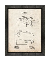 Saw-Handle Patent Print Old Look with Beveled Wood Frame - £19.94 GBP+