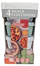 Farberware 4-pc Snack Containers Lids BPA Free 6.7 oz Rectangle Speckled... - $497.01 MXN